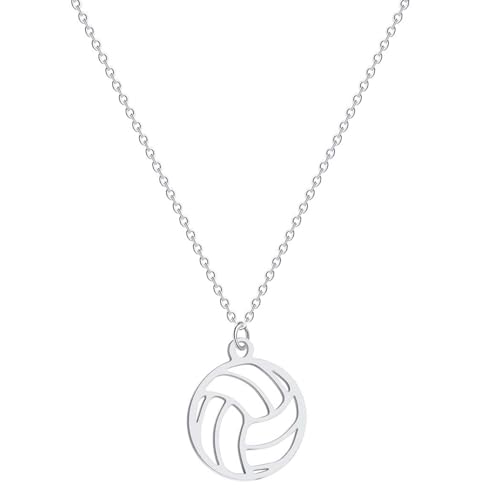 GZHENGZG Herren Haustier Halskette und Damen Schmuck Niedliche Volleyball Anhänger Halskette Für Kinder Hohle Sport Charm Halskette Weibliche Mädchen Jeden Tag Geburtstag Schmuck Geschenk