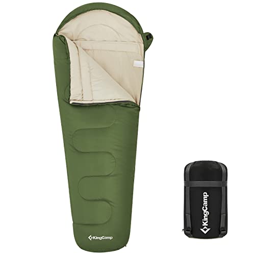 KingCamp Schlafsack Mumienschlafsäcke mit Kapuze 3-4 Jahreszeiten Warmer für Kinder & Erwachsenen beim Camping Outddor Trekking 165 x 70 x 45 cm