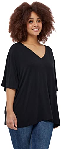 Peppercorn Rosalinda Rosebell V-Ausschnitt Bluse Kurve | Tshirt Damen In Schwarz | Frühling Bluse Damen | Größe 44