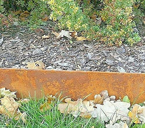 10 Stück Rasenkante Corten rost 14 cm hoch dünn