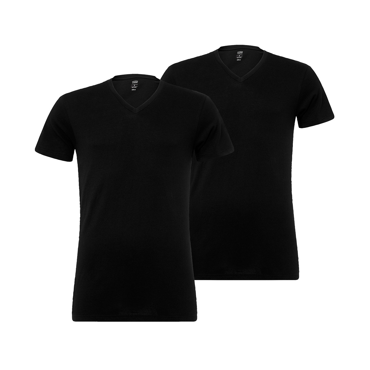 Levi's Herren Levis Men V-Neck 2P T-Shirt, Schwarz (Jet Black 884), Medium (Herstellergröße: 020) (2er Pack)