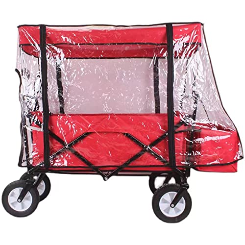 BAHOJAS Transparenter Regenschutz für Schiebe- und Ziehwagen, ideales Trolleywagen-Zubehör für Outdoor, Garten, Camping, Einkaufen, transparenter Regenschutz