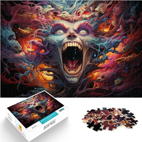 Puzzle, farbenfrohe psychedelische Kunst, 1000 Teile, Puzzle, Holzpuzzle, anspruchsvoll, aber unterhaltsam und humorvoll, 1000 Teile (50 x 75 cm)