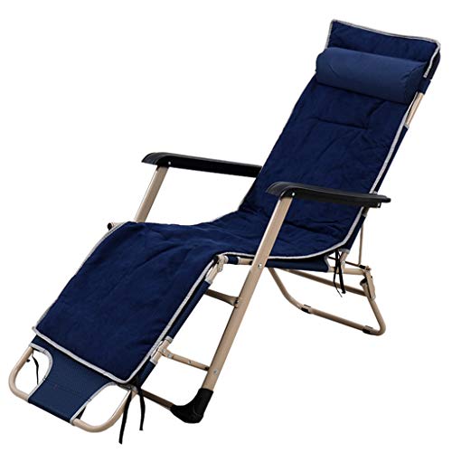 CNBYDK Klappbarer Liegestuhl, Sonnenliege, Nickerchensitz, Schwerelosigkeits-Lounge, Terrassenstühle, Outdoor, Strand, Garten, Camping, max. 150 kg – Blau