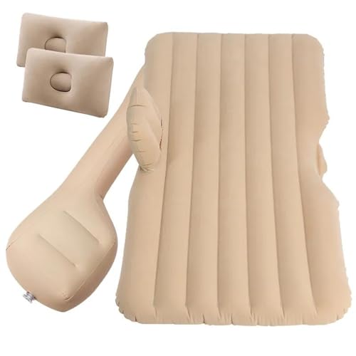 GLILAR Auto Luftmatratze Luftbett fürs Auto, Schlafruhe, Reisebett fürs Auto, universelles Sitzbett, multifunktional, für Outdoor, Camping, Strand, aufblasbare Matratze, Autozubehör(Beige)