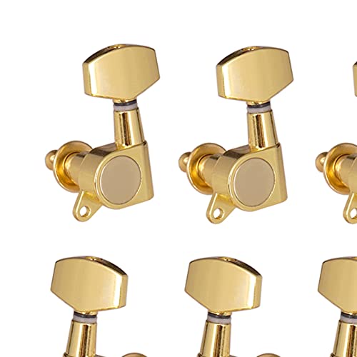 Gitarren Stimmwirbel 6 Stücke Versiegelte Gitarren String Stifte Sperrer Tuner 3L3R. Tuning Pegs String Tuner Elektrische Akustikgitarre (Color : Gold)