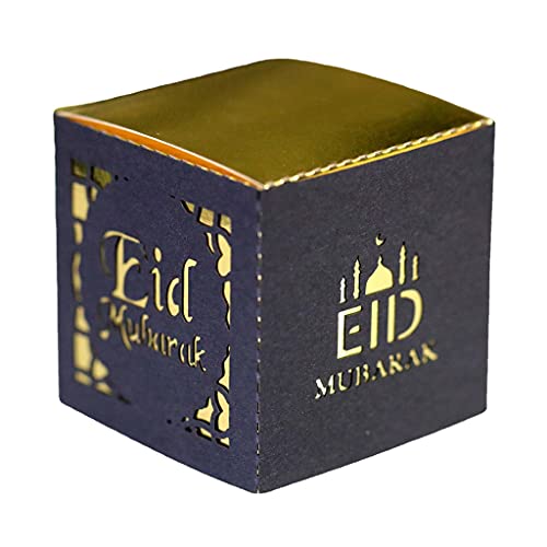 50 Stück Eid Süßigkeitenboxen Geschenkboxen Islamisches Festival Happy Fitr Supplies Personalisierte Geschenkbox