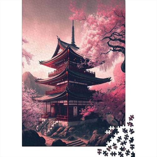 Japanisches Tempel-Puzzle für Erwachsene und Jugendliche, 1000 Teile, Puzzle für Erwachsene, anspruchsvolles Puzzlespiel und Familienspiel, 75 x 50 cm