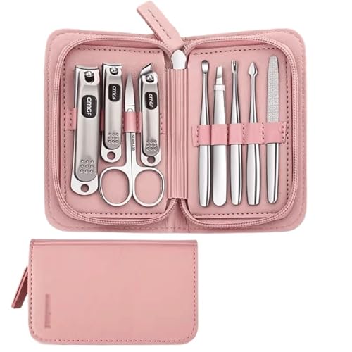 Maniküre/Pediküre Set Nagelknipser-Set for Damen, Hawkbill-Zange, Reparatur-Werkzeuge for graue Nägel, Spritzschutz, Nagelrille, spezieller Nagelknipser Nagelpflege-Werkzeuge(Pink)