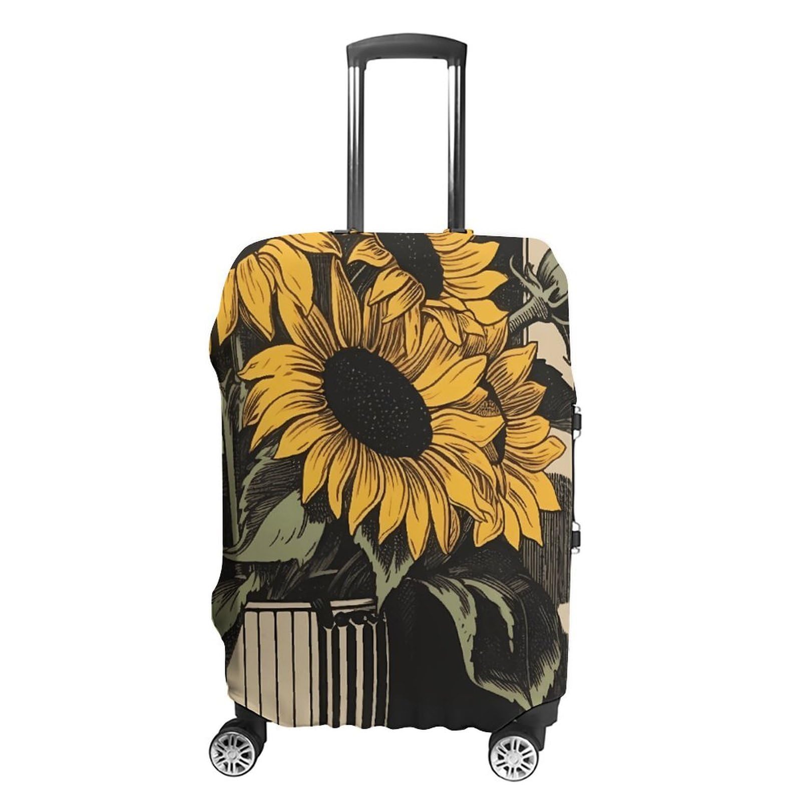 CSGJMYGS Reisegepäckabdeckung, elastisch, waschbar, modisch, kratzfest, Blumenmotiv, Koffer-Schutz, passend für 45,7 - 81,3 cm Gepäck, Style-4, XL