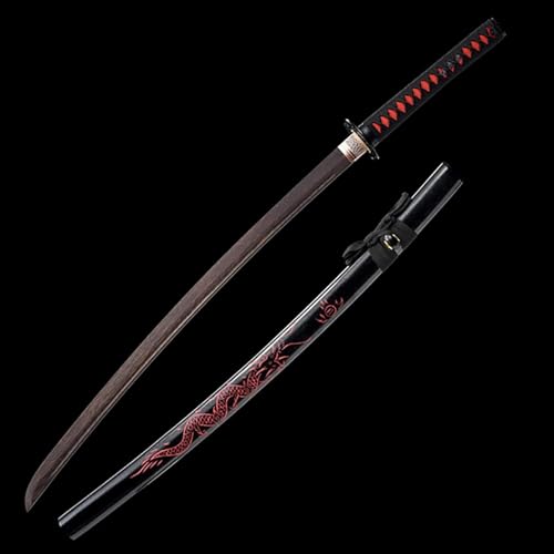 MAUXpIAO Katana aus natürlichem Palisander, handgefertigtes Samurai-Schwert aus Holz mit Scheide, 103 cm Bokken für Ausstellung, Cosplay, Sammlung, Kendo-Training echt/I/103cm