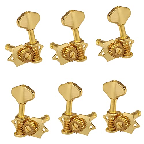 6 Stück 3L 3R. Offene Tuning-PEGs-Tuner-Maschinenköpfe Für Elektrische/Akustische Gitarren-Teile Stimmwirbel Mechaniken (Color : Golden)