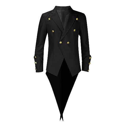 Mittelalter Kleidung Herren, Mittelalter Kostüm Herren, Herren Smokings Jacke Steampunk Gothic Frack Mantel Faschingskostüme Männer Renaissance Retro Mantel Halloween Vampir Cosplay Kostüme