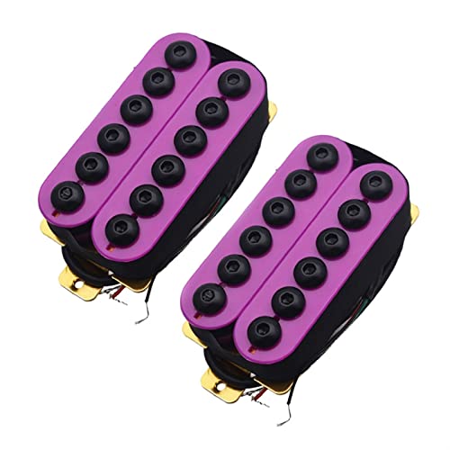 ZENGXUE Ein Einstellbar Einstellbarer Metall-Doppelspulen-E-Gitarren-Pickup-Humbucker-Lila Humbucker Tonabnehmer Set