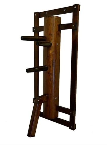 Wing Chun Wooden Dummy with Frame with Leg (Dark Walnut)