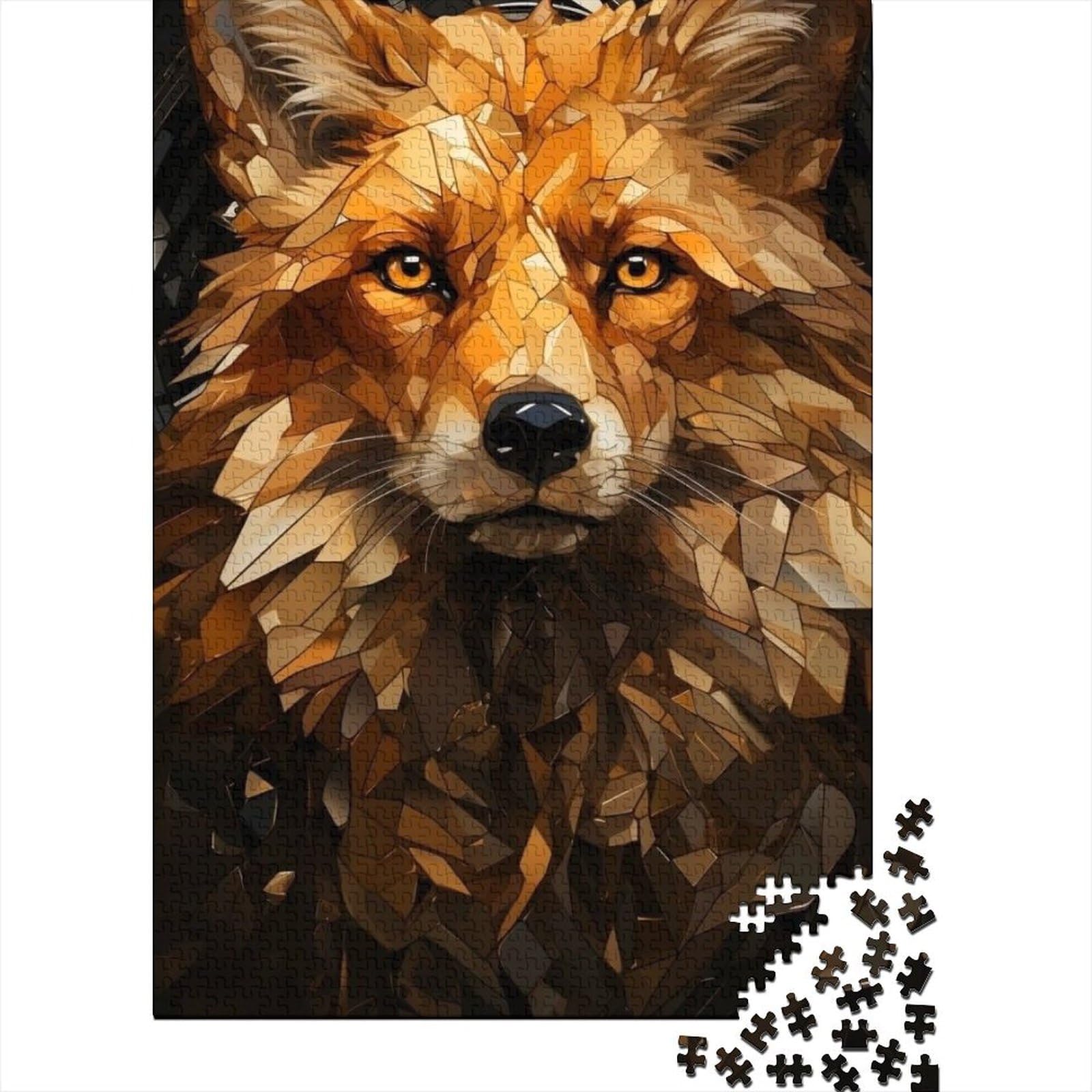 Puzzle für Erwachsene, 1000 Teile, Tierfuchs, Holzpuzzle für Erwachsene, Puzzlespielzeug, Spielspielzeug für Erwachsene, Familienpuzzle, Geschenk, 75 x 50 cm