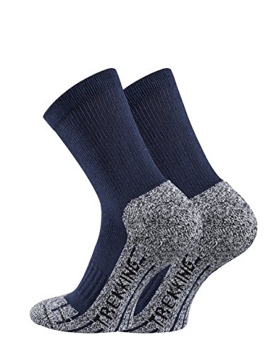 TippTexx24 Trekkingsocken, 6 Paar Trekking Socken Coolmaxsocken, Marine, 43/46