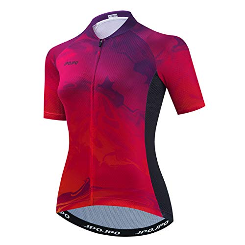 Hotlion Radtrikot für Damen, kurzärmelig, Kleidung - Rot - Brust 81/86 cm = Etikett M