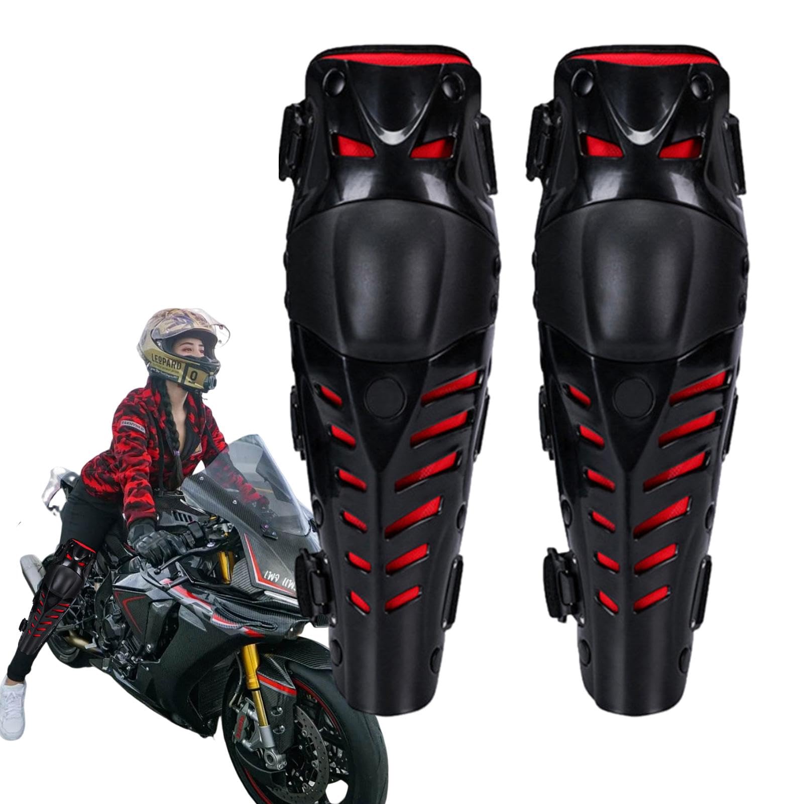 Motorrad-Knie- und Schienbeinschützer,Knieschützer Motorrad,Racing Knieschützer Schienbeinschoner - Knie- und Schienbeinschutz, Kniescheibenschutz, Racing-Knieschützer, Polster, Hosenträger, Dirt Bike