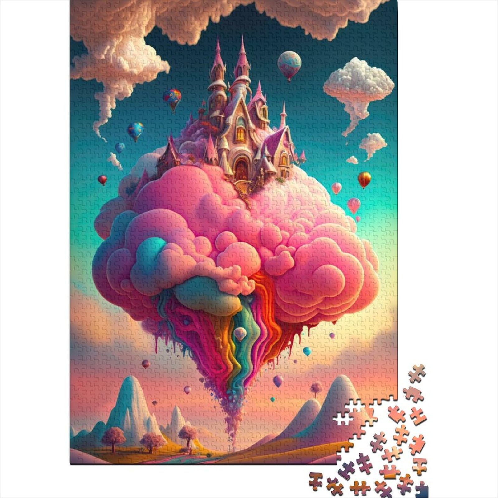 Candyland für Kinderzimmer, Holzpuzzle, Erwachsenen-Puzzle 1000 Teile, Puzzle für Erwachsene, Teenager, Puzzle für Erwachsene, Lernspiel, Herausforderungsspielzeug (Größe 29,53 x 19,69 Zoll)