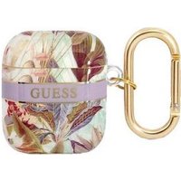 GUESS Cover Flower Strap Purple, für AirPods 1/2, GUA2HHFLU (GUA2HHFLU)