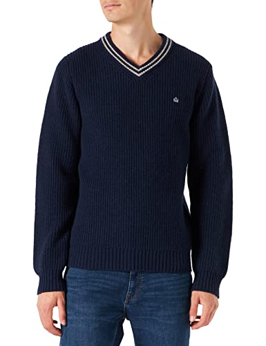 Merc of London Herren Brecon Pullover Sweater, Marineblau, Large