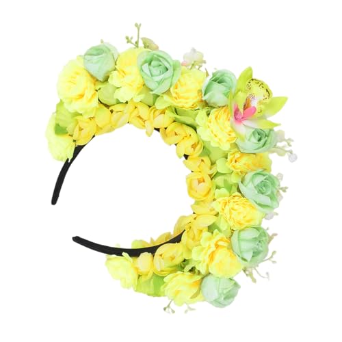 Realistisches Blumen-Stirnband für Reisen, Fotografieren, Frühlingsmädchen, ethnischer Haarreif, Hochzeit, Party, Braut, Haarband, buntes Blumen-Haarband für Mädchen, zum Fotografieren