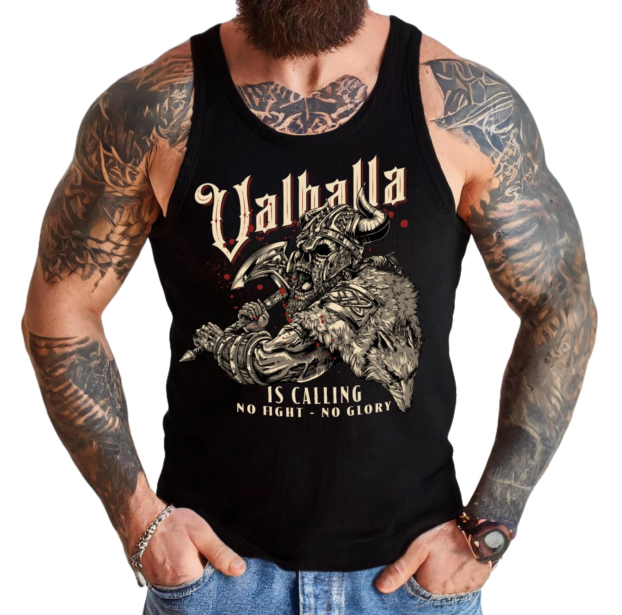 Herren Tanktop Muskel-Shirt für Wikinger Nordmann Keltic Fans der nordischen Mythologie: Walhalla is Calling