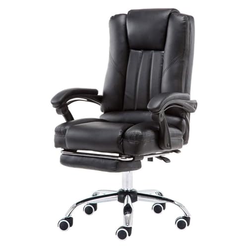 Chefsessel aus Leder, Bürostuhl, ergonomischer Schreibtischstuhl mit hochklappbarem Arm, Chefsessel, Computerstuhl, hohe Rückenlehne, Lendenwirbelstütze, Chefsessel, höhenverstellbar, Drehstuhl,