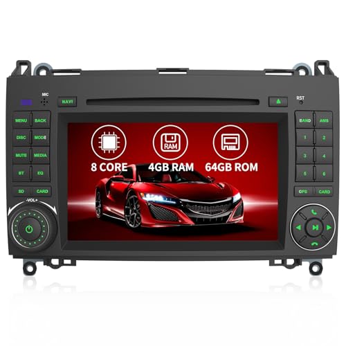 AWESAFE Autoradio für Mercedes-Benz Sprinter Vito Viano W245 W169 W639 W906,[4GB+64GB] Android 13 Radio 2Din mit CD-Laufwerk CarPlay Android Auto WLAN Bluetooth