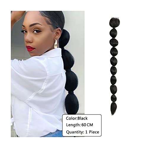 Ponytail Extension/Haarteil 1/2 Stücke for Frauen Afro Flauschige Verlängerung Klaue Clip Pferdeschwanz Haar Gerade Blase Pferdeschwanz Haarverlängerung Synthetische Blase Zöpfe Haar Pferdeschwanz Ver