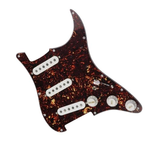 Standard-Pickguard-Tonabnehmer Praktische Gitarren-SSS-Single-Coils-Tonabnehmer, 7-fach geladene, vorverdrahtete Schlagbrett-Gitarrenteile (Color : 3)