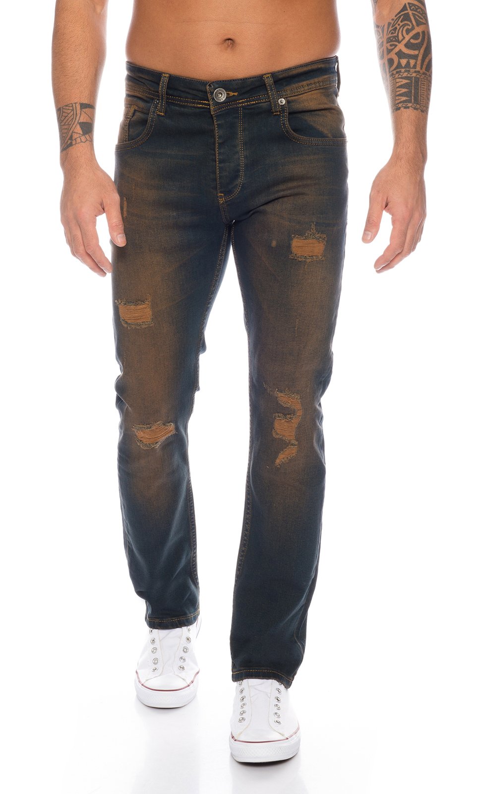 Rock Creek Herren Jeans Dirty Wash RC-329 [W36 L34]