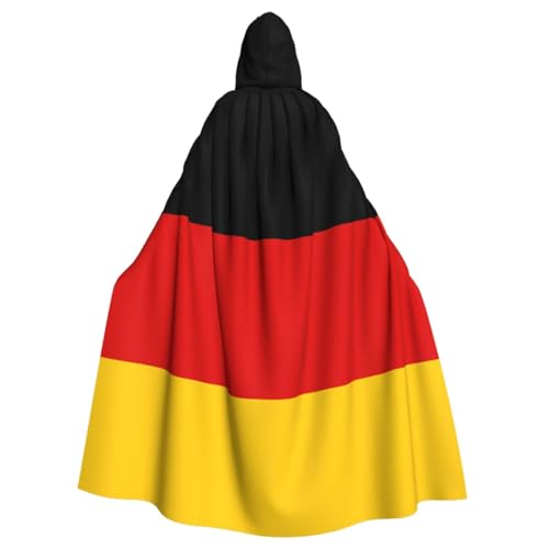 WURTON Umhang mit Kapuze und deutscher Flagge, geeignet für Karneval, Mottoparty, Halloween, Cosplay-Kostüm