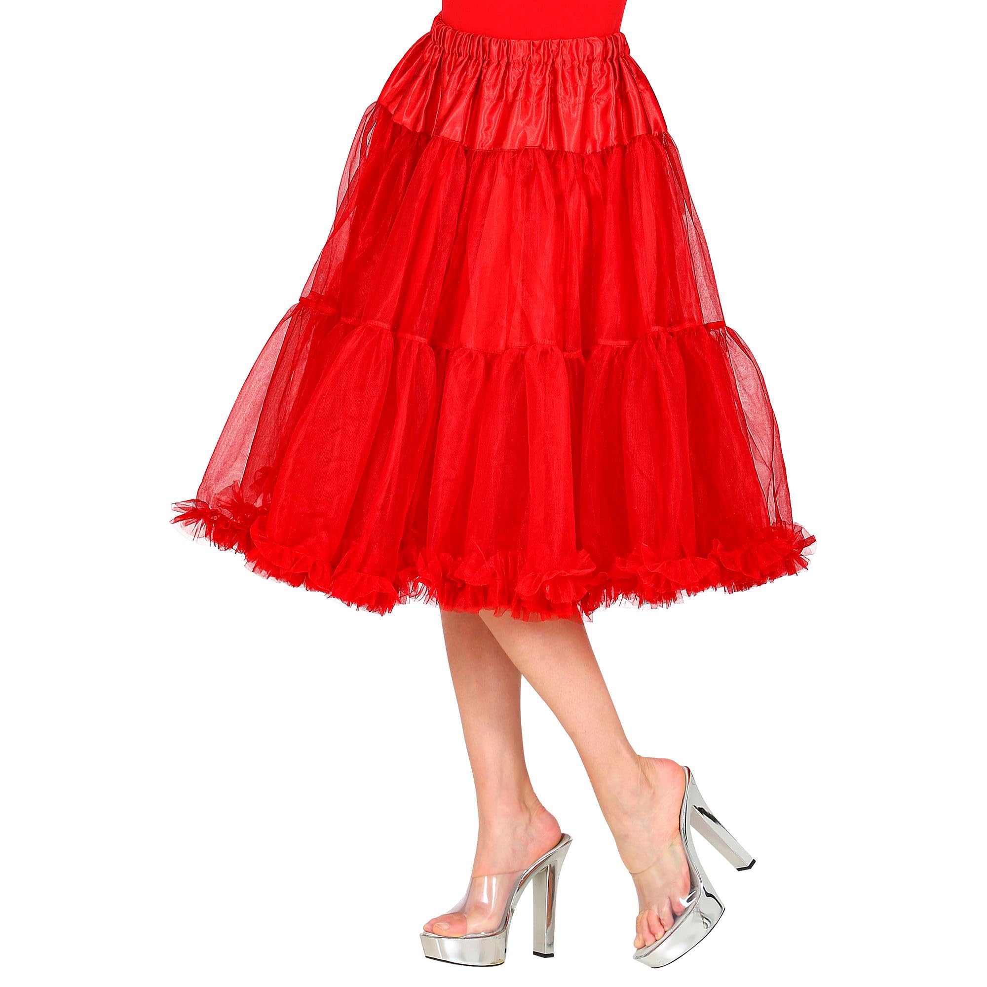 W WIDMANN MILANO Party Fashion 10354 - Rock aus Tüll, rot, Länge 65 cm, Tutu, Petticoat, Unterrock, Kostümzubehör, Karneval, Mottoparty