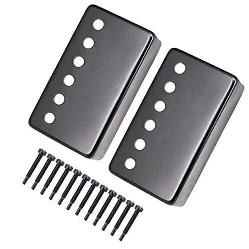 ZENGXUE Packung Mit 2 Messing-Humbucker-Pickup- Abdeckungen Mit Schrauben Für E-Gitarre-Ersatz Humbucker Tonabnehmer Set (Color : Black)