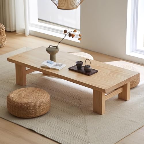 Japanischer Bodentisch, Massivholz-Teetisch, niedriger Tisch zum Sitzen und Essen auf dem Boden, Holz-Couchtisch, Chabudai-Möbel für Wohnzimmer, Empfangsräume (Walnussfarbe 47,3 * 23,7 * (Walnussfarb