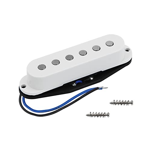 ZENGXUE 1 Stück Flache Obere Vintage Alnico 5 Einzelne Spulenabtastung Weiß Für NS E-Gitarre, Hals- / Mittel- / Bridge-Abholung Für Die Option Humbucker Tonabnehmer Set (Color : 1pcs middle)