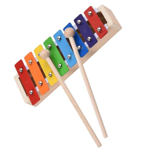 Glockenspiel Für Anfänger 8-Tasten-Farbkompaktes Xylophon-Glockenspiel mit Mallets-Schlaginstrument