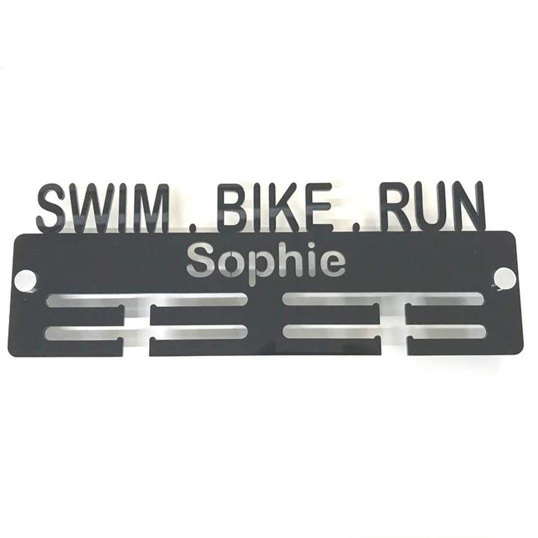 Super Cool Creation Medaillen-Aufhänger"Swim, Bike, Run", personalisierbar