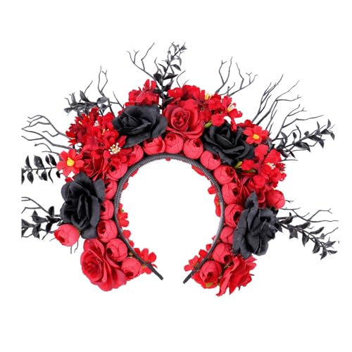 KAKASEA Schönes Blumenhaar, für Damen, Mädchen, Fotografie, Make-up, Stirnband für Weihnachten, Halloween, Party, Aufführungen, Kopfschmuck