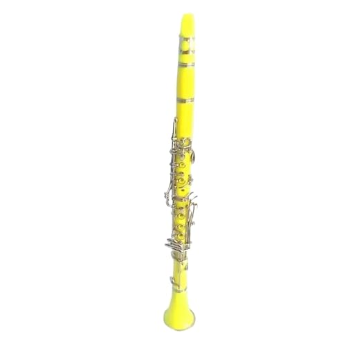 Musikinstrument-Klarinette ABS-Farbe: vernickelt B-Klarinette 17 Tasten flexible Spielformen(Yellow)