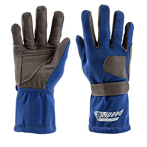 Speed Racewear - Karthandschuhe Sydney - Motorsport Handschuhe (10, Blau)