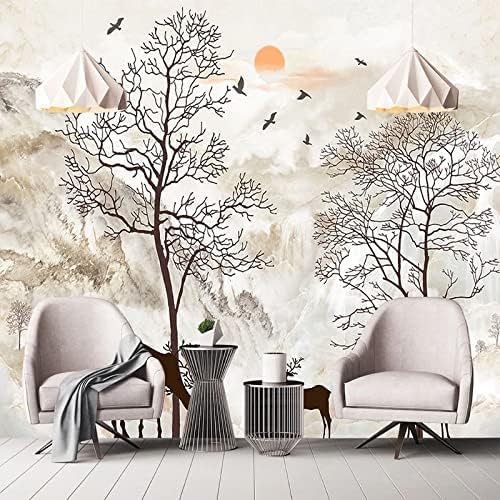 XLMING Handgemalter Abstrakter Baum 3D Tapete Home Dekoration Wohnzimmer Sofa Schlafzimmer Tv Hintergrund Wand-250cm×170cm