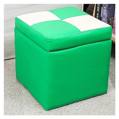 RAABYU Cube Kunstleder Lagerung Fuß Hocker Pouf Sitzbank, mit Scharnier Top Organizer Box Pouf Brust Einzel