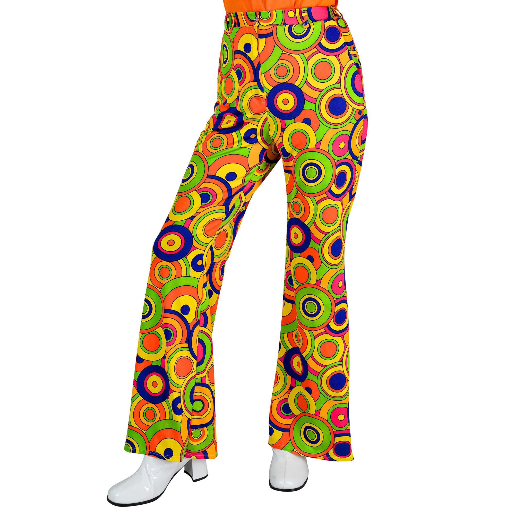 W WIDMANN MILANO Party Fashion - 70er Jahre Hose für Damen, Hippie, Reggae, Flower Power, Disco Fever, Schlagermove