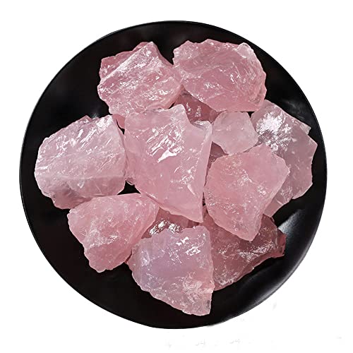 LIJUCAI 100 g rosa Rosenquarz natürlicher roher rauer Kristallmineralstein, 100 g