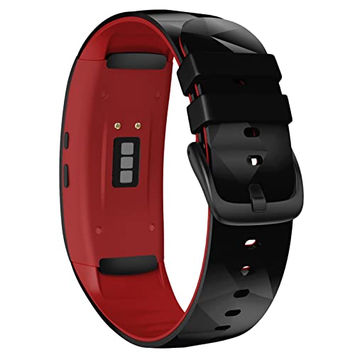 NEYENS Für Samsung Gear Fit 2 Pro Strap Smart verstellbares Silikon-Armband für Gear Fit2 Pro SM-R360 Armband Armband Sportgurte (Farbe: Rot / Schwarz)