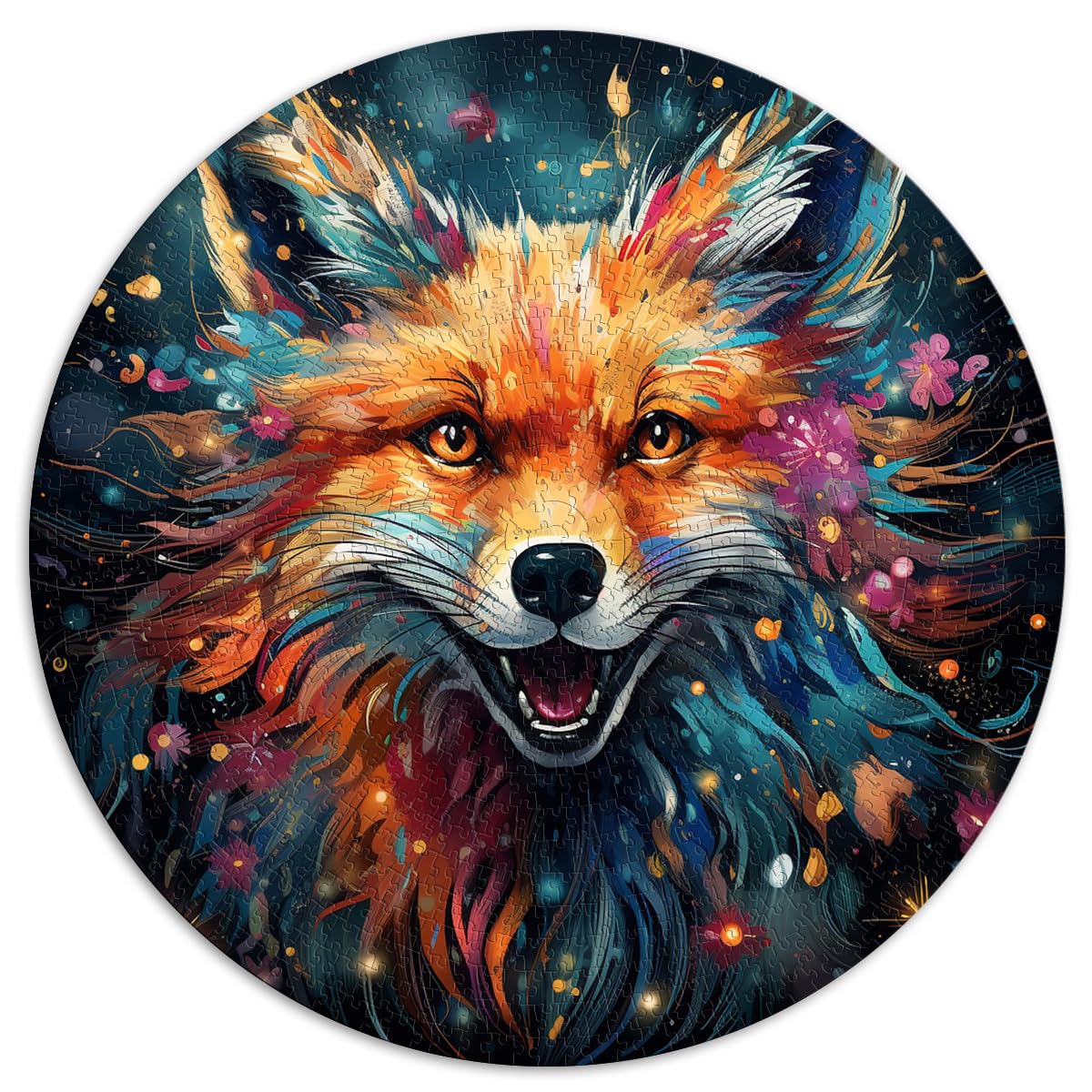 Puzzles Star Animal Fox Jigsaw 1000 Teile für Erwachsene 67,5x67,5 cm Puzzles Geschenke Spaß bei Aktivitäten zu Hause, Geburtstagsgeschenk, Reisegeschenke,