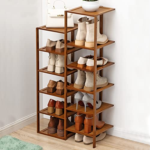 Schuhregal, vertikaler, platzsparender, stabiler Schuh-Organizer, schmaler Schuh-Organizer für den Eingangsbereich für das Wohnzimmer im Wohnheim, freistehendes Schuhregal (Primärfarbe: 27 x 25 x 127